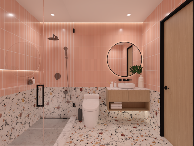 Elegant Pink Bathrooms Design