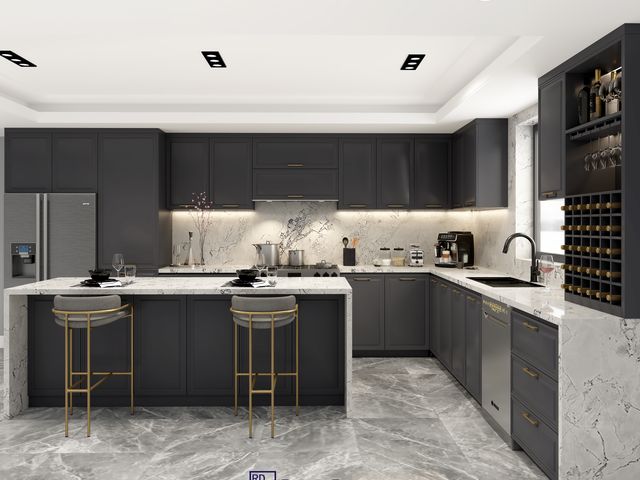 多伦多现代风格暗色系厨房设计效果图